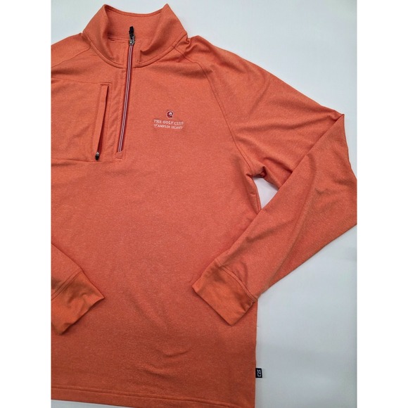 Golf Club of Amelia Island Cutter and Buck Men's Orange 1/4 Zip Pullover - M - Picture 2 of 11